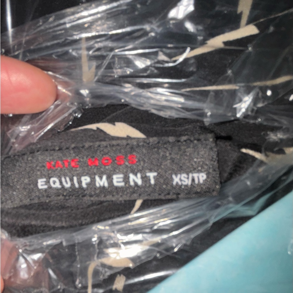 Kate Moss Equipment Black and White Top